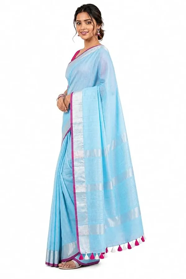 MH_HANDLOOM_Linen_Slub_Saree_with_Blouse_Piece_for_Every_Occasion