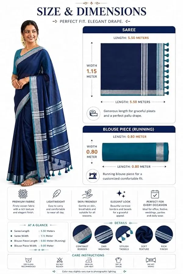 MH_HANDLOOM_Linen_Slub_Saree_with_Blouse_Piece_for_Every_Occasion