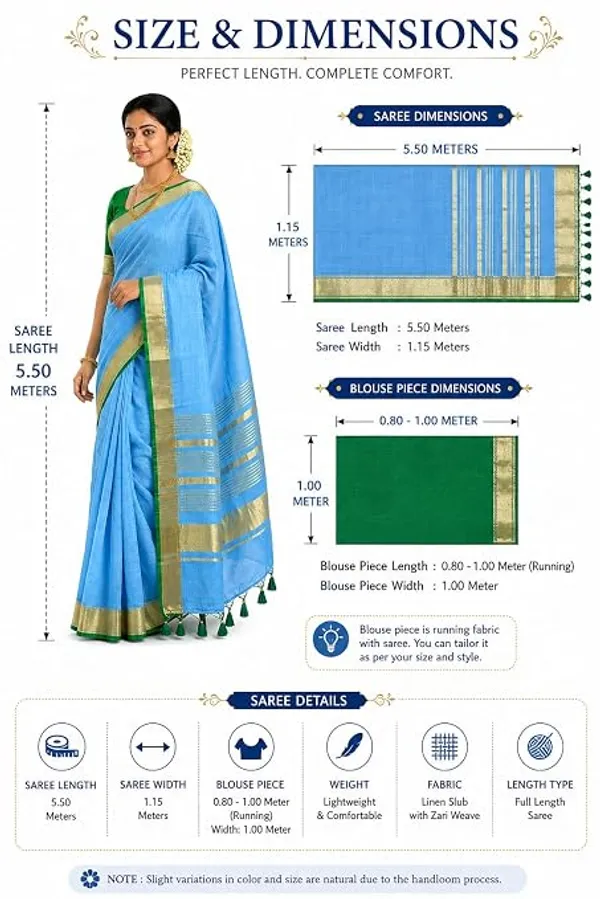 MH_HANDLOOM_Linen_Slub_Saree_with_Blouse_Piece_for_Every_Occasion