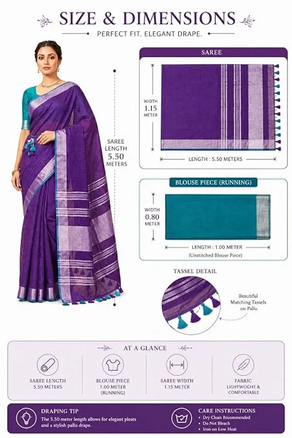 MH_HANDLOOM_Linen_Slub_Saree_with_Blouse_Piece_for_Every_Occasion