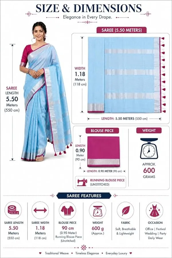 MH_HANDLOOM_Linen_Slub_Saree_with_Blouse_Piece_for_Every_Occasion