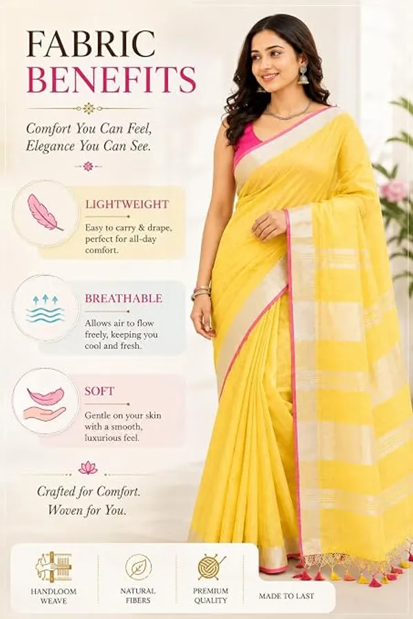 MH_HANDLOOM_Linen_Slub_Saree_with_Blouse_Piece_for_Every_Occasion