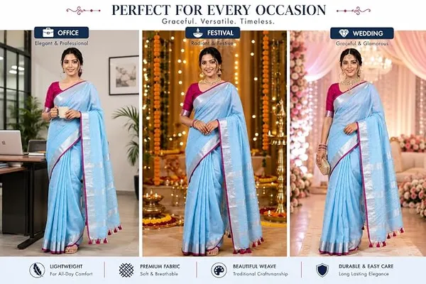 MH_HANDLOOM_Linen_Slub_Saree_with_Blouse_Piece_for_Every_Occasion