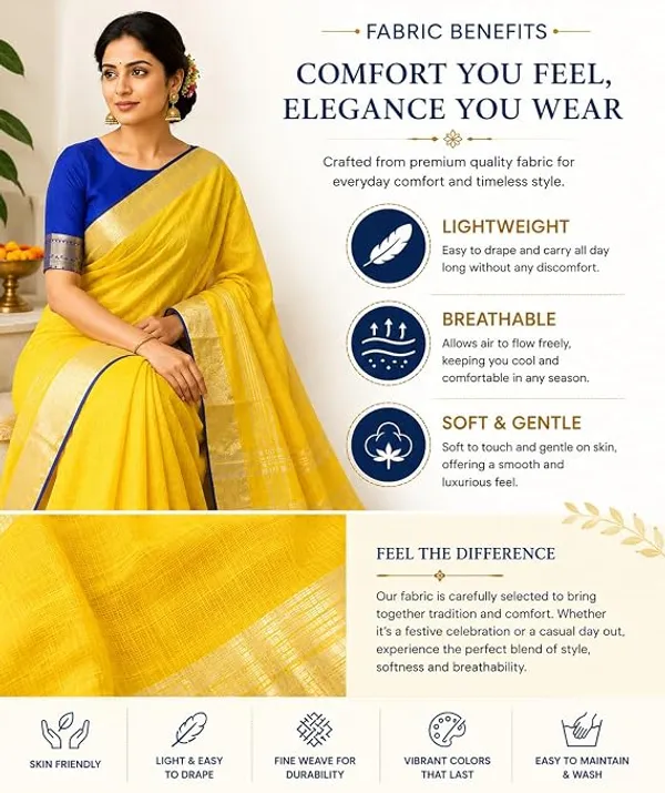 MH_HANDLOOM_Linen_Slub_Saree_with_Blouse_Piece_for_Every_Occasion