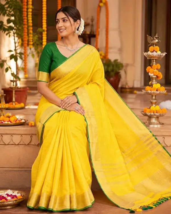 MH_HANDLOOM_Linen_Slub_Saree_with_Blouse_Piece_for_Every_Occasion