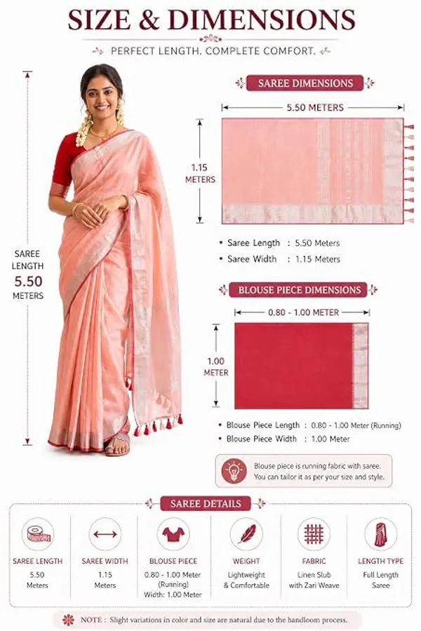MH_HANDLOOM_Linen_Slub_Saree_with_Blouse_Piece_for_Every_Occasion