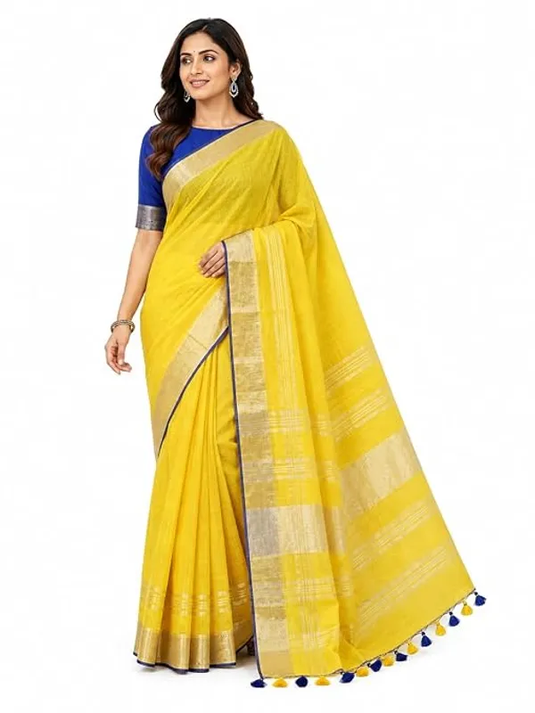 MH_HANDLOOM_Linen_Slub_Saree_with_Blouse_Piece_for_Every_Occasion