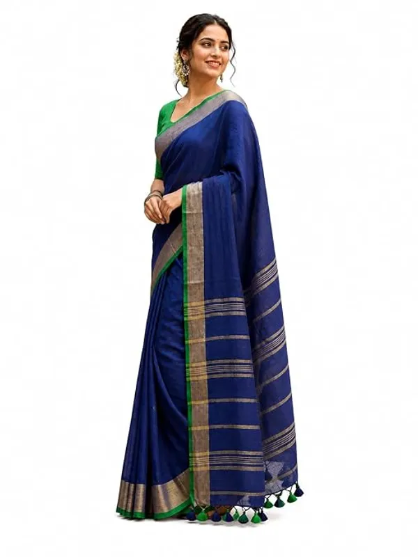 MH_HANDLOOM_Linen_Slub_Saree_with_Blouse_Piece_for_Every_Occasion
