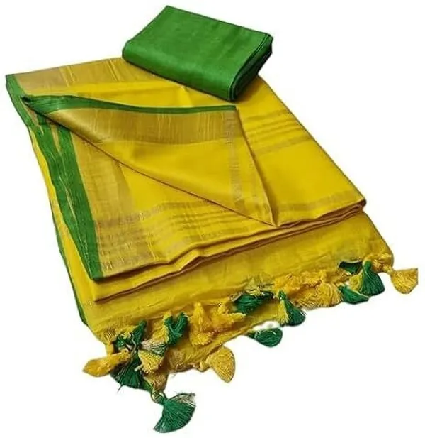 MH_HANDLOOM_Linen_Slub_Saree_with_Blouse_Piece_for_Every_Occasion