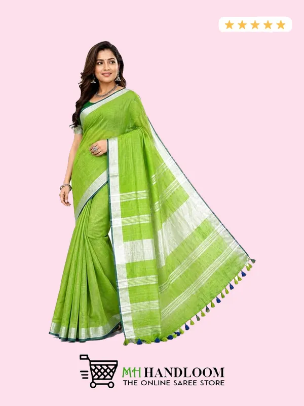 MH_HANDLOOM_Linen_Slub_Saree_with_Blouse_Piece_for_Every_Occasion