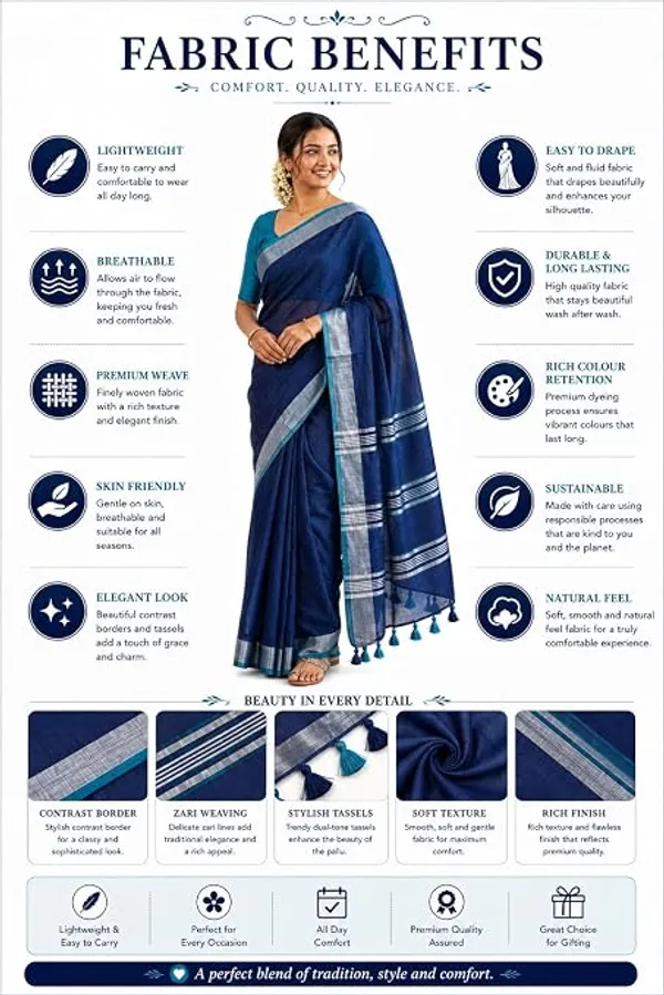 MH_HANDLOOM_Linen_Slub_Saree_with_Blouse_Piece_for_Every_Occasion