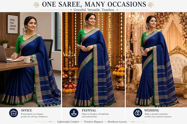 MH_HANDLOOM_Linen_Slub_Saree_with_Blouse_Piece_for_Every_Occasion