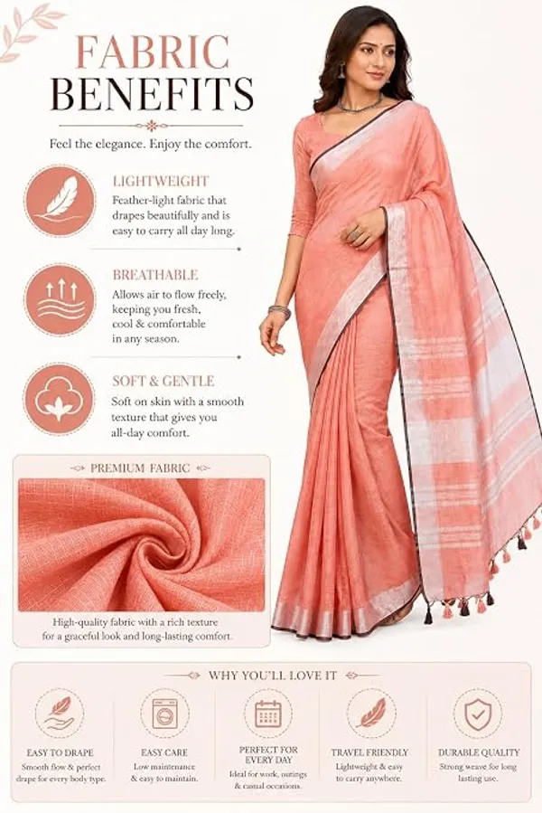 MH_HANDLOOM_Linen_Slub_Saree_with_Blouse_Piece_for_Every_Occasion