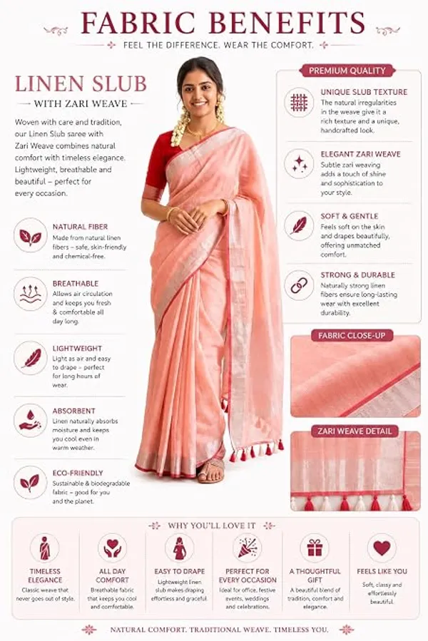 MH_HANDLOOM_Linen_Slub_Saree_with_Blouse_Piece_for_Every_Occasion