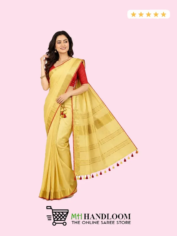 MH_HANDLOOM_Linen_Slub_Saree_with_Blouse_Piece_for_Every_Occasion