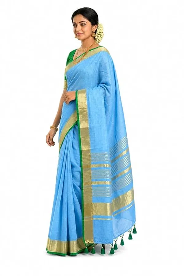 MH_HANDLOOM_Linen_Slub_Saree_with_Blouse_Piece_for_Every_Occasion