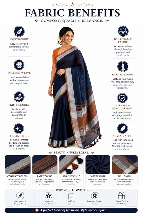 MH_HANDLOOM_Linen_Slub_Saree_with_Blouse_Piece_for_Every_Occasion