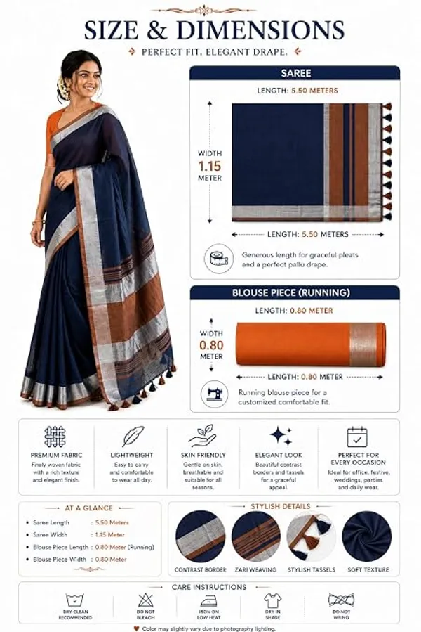MH_HANDLOOM_Linen_Slub_Saree_with_Blouse_Piece_for_Every_Occasion