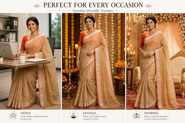MH_HANDLOOM_Linen_Slub_Saree_with_Blouse_Piece_for_Every_Occasion