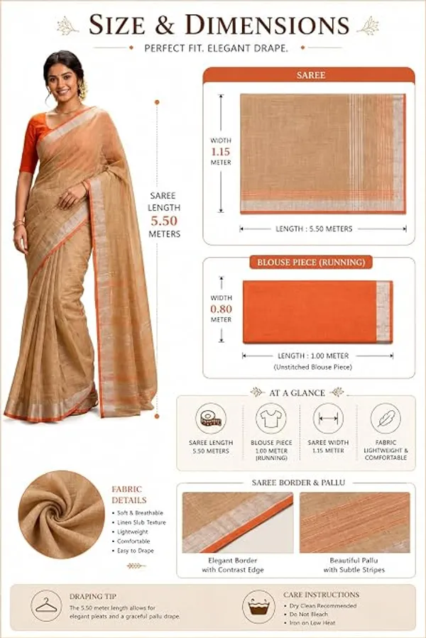 MH_HANDLOOM_Linen_Slub_Saree_with_Blouse_Piece_for_Every_Occasion