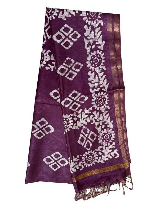 MH_HANDLOOM_Semi_Silk_Batik_Print_Saree_With_Blouse