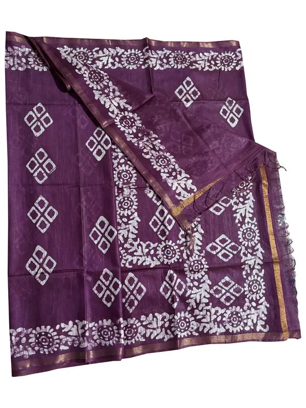 MH_HANDLOOM_Semi_Silk_Batik_Print_Saree_With_Blouse