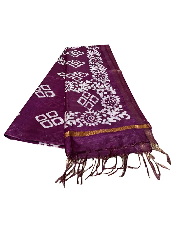 MH_HANDLOOM_Semi_Silk_Batik_Print_Saree_With_Blouse
