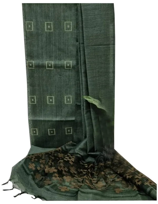 MH_HANDLOOM_Semi_Silk_Jacquard_Work_Unstitched_Salwar_Suit_Dress_Material_with_Dupatta