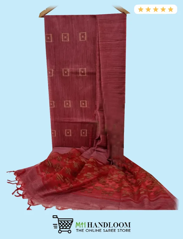 MH_HANDLOOM_Semi_Silk_Jacquard_Work_Unstitched_Salwar_Suit_Dress_Material_with_Dupatta