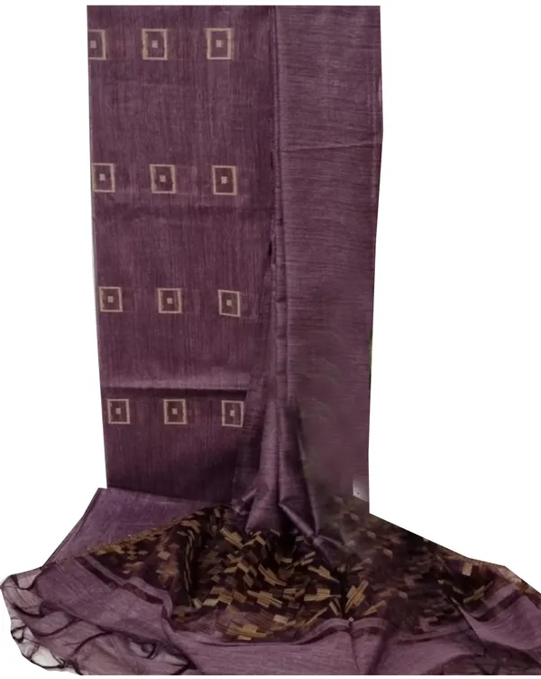 MH_HANDLOOM_Semi_Silk_Jacquard_Work_Unstitched_Salwar_Suit_Dress_Material_with_Dupatta