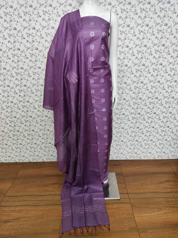 MH_HANDLOOM_Semi_Silk_Jacquard_Work_Unstitched_Salwar_Suit_Dress_Material_with_Dupatta