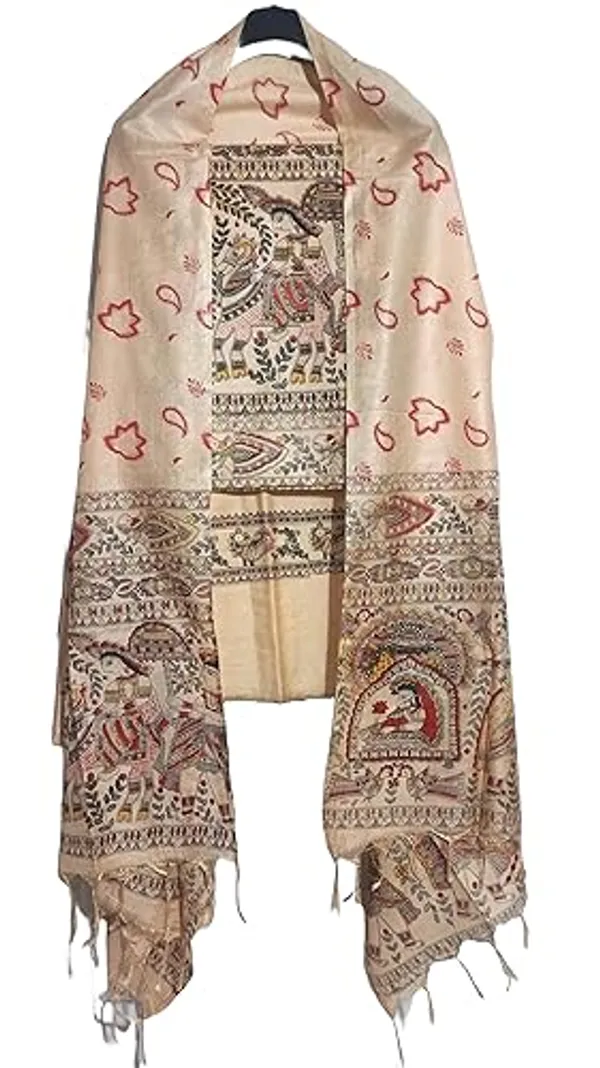 Suit_Set_for_Women_with_Dupatta_|_Handloom_Semi_Silk_Printed_Unstitched_Salwar_Suit_Dress_|_(BROWN)
