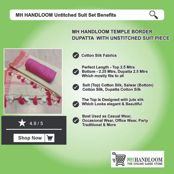 MH_HANDLOOM_Unstitched_Dress_Material_|_Multicolour_Jute_Silk_|_Salwar_Suit_Material_with_Dupatta