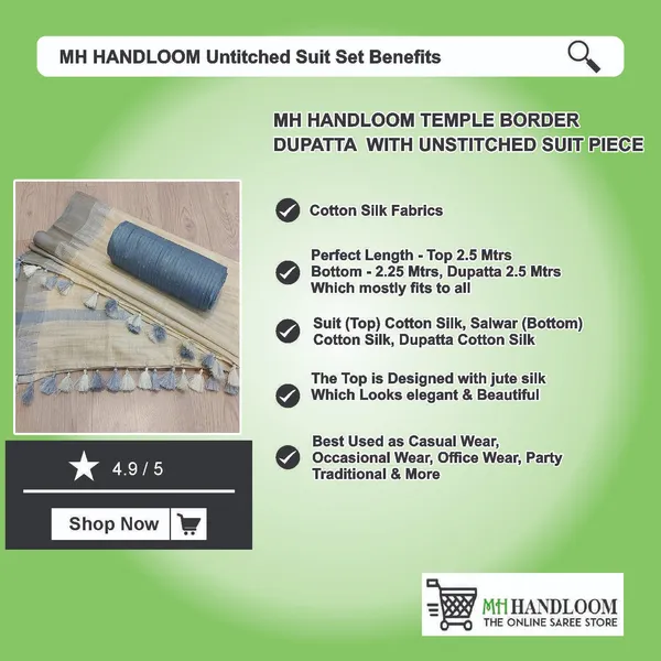 MH_HANDLOOM_Unstitched_Dress_Material_|_Multicolour_Jute_Silk_|_Salwar_Suit_Material_with_Dupatta