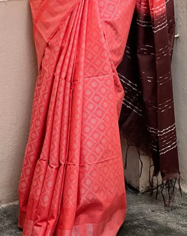 MH_HANDLOOM_WOMEN'S_SEMI_SILK_SAREE_WITH_BLOUSE_PIECE