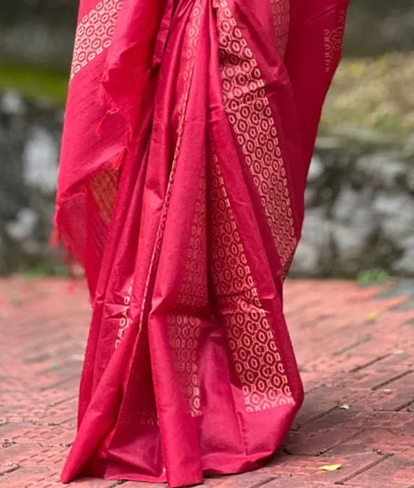 MH_HANDLOOM_WOMEN'S_SEMI_SILK_SAREE_WITH_BLOUSE_PIECE