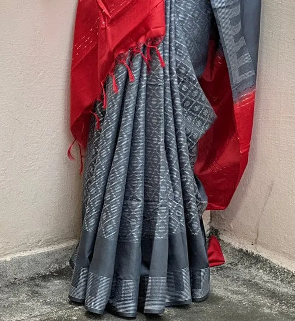 MH_HANDLOOM_WOMEN'S_SEMI_SILK_SAREE_WITH_BLOUSE_PIECE