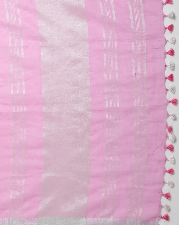 MH_HANDLOOM_Women's_Linen_Slub_Saree_with_Blouse_Piece_for_Every_Occasion
