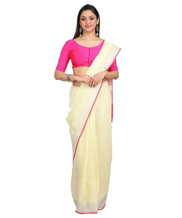 MH_HANDLOOM_Women's_Linen_Slub_Saree_with_Blouse_Piece_for_Every_Occasion