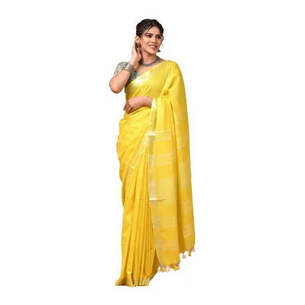 MH_HANDLOOM_Women's_Linen_Slub_Saree_with_Blouse_Piece_for_Every_Occasion