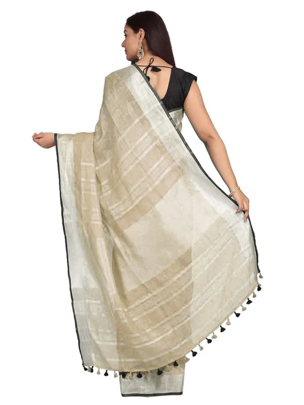 MH_HANDLOOM_Women's_Linen_Slub_Saree_with_Blouse_Piece_for_Every_Occasion