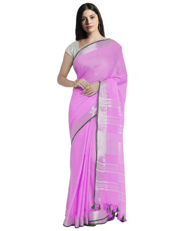 MH_HANDLOOM_Women's_Linen_Slub_Saree_with_Blouse_Piece_for_Every_Occasion