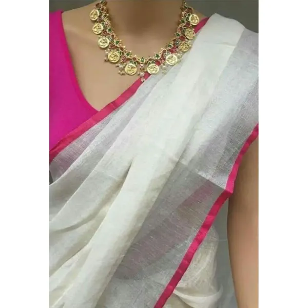 MH_HANDLOOM_Women's_Linen_Slub_Saree_with_Blouse_Piece_for_Every_Occasion