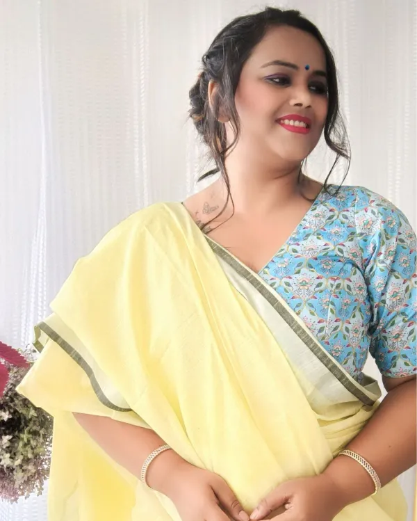 MH_HANDLOOM_Women's_Linen_Slub_Saree_with_Blouse_Piece_for_Every_Occasion