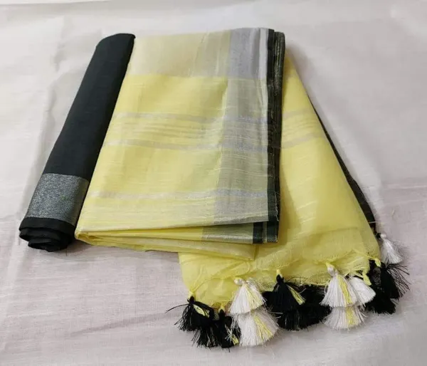 MH_HANDLOOM_Women's_Linen_Slub_Saree_with_Blouse_Piece_for_Every_Occasion