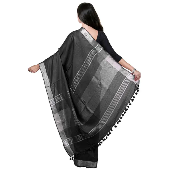 MH_HANDLOOM_Women's_Linen_Slub_Saree_with_Blouse_Piece_for_Every_Occasion