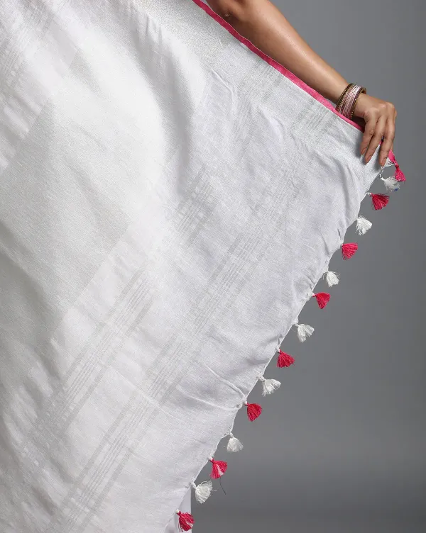MH_HANDLOOM_Women's_Linen_Slub_Saree_with_Blouse_Piece_for_Every_Occasion