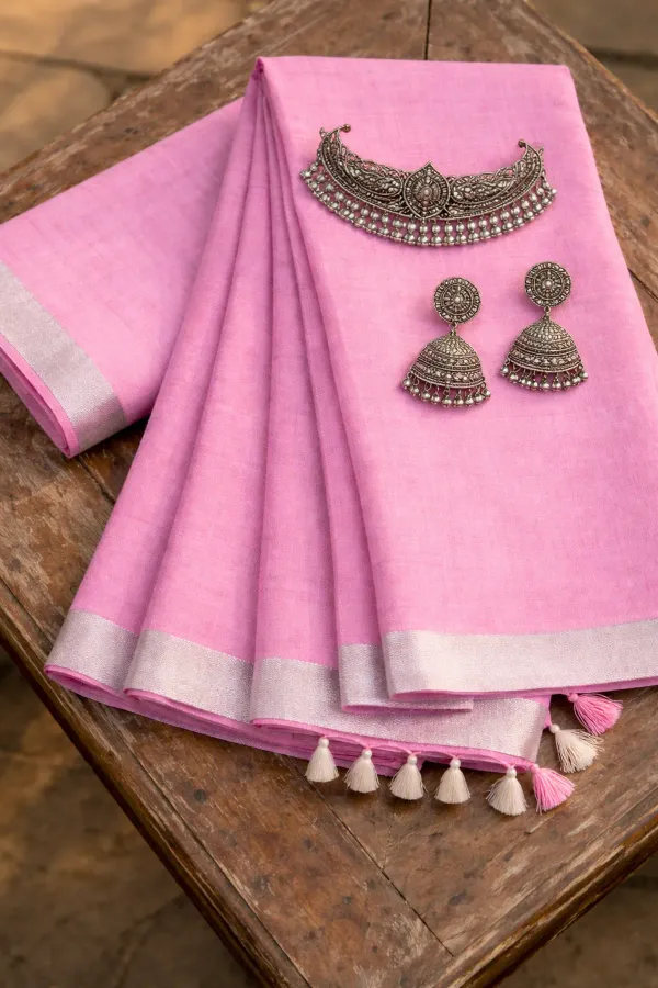 MH_HANDLOOM_Women's_Linen_Slub_Saree_with_Blouse_Piece_for_Every_Occasion