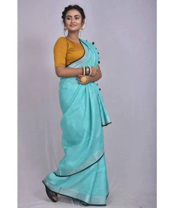 MH_HANDLOOM_Women's_Linen_Slub_Saree_with_Blouse_Piece_for_Every_Occasion