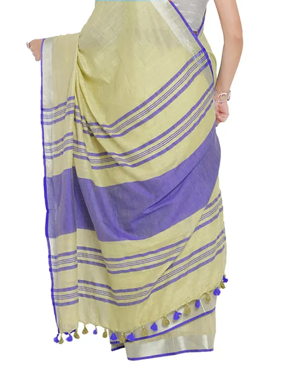 MH_HANDLOOM_Women's_Linen_Slub_Saree_with_Blouse_Piece_for_Every_Occasion